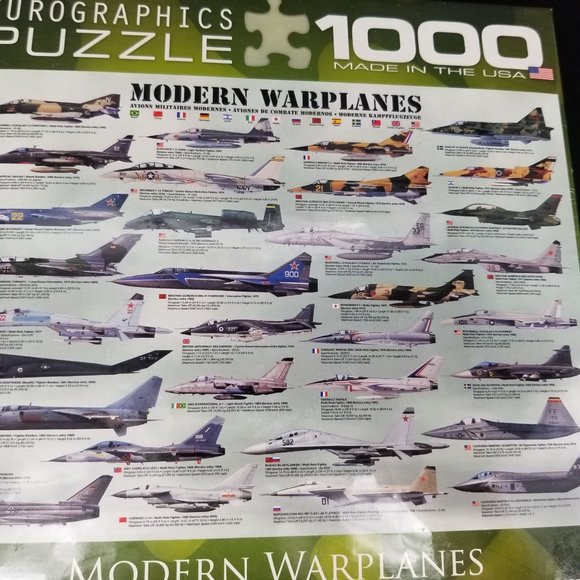 Fighter War Air Plane Puzzle Jigsaw 1000 Piece Modern Military Aero Hobby NEW - Picture 2 of 11